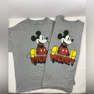 Mickey Mouse matching short sleeve tee bundle, gray; Size XL